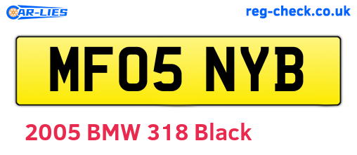 MF05NYB are the vehicle registration plates.