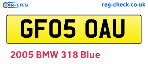 GF05OAU are the vehicle registration plates.