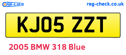 KJ05ZZT are the vehicle registration plates.
