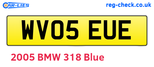WV05EUE are the vehicle registration plates.