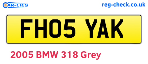 FH05YAK are the vehicle registration plates.
