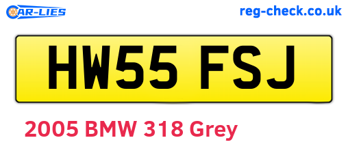 HW55FSJ are the vehicle registration plates.