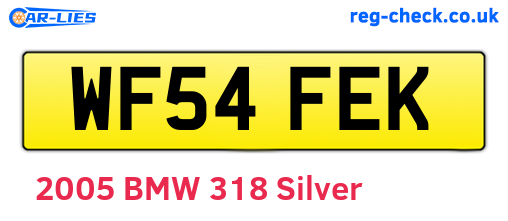 WF54FEK are the vehicle registration plates.