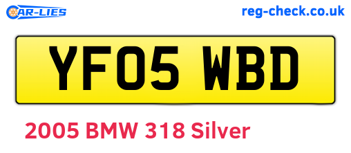 YF05WBD are the vehicle registration plates.