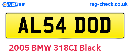 AL54DOD are the vehicle registration plates.