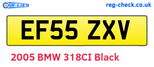 EF55ZXV are the vehicle registration plates.
