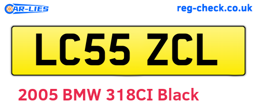 LC55ZCL are the vehicle registration plates.