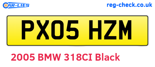 PX05HZM are the vehicle registration plates.