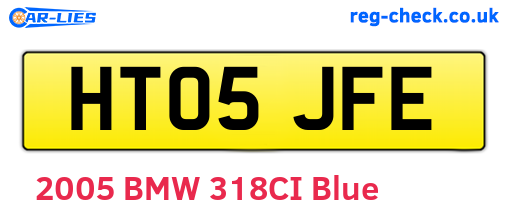 HT05JFE are the vehicle registration plates.
