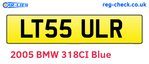 LT55ULR are the vehicle registration plates.