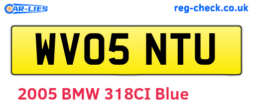 WV05NTU are the vehicle registration plates.