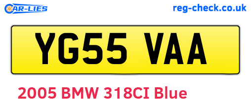 YG55VAA are the vehicle registration plates.