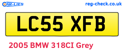 LC55XFB are the vehicle registration plates.
