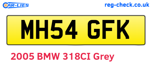 MH54GFK are the vehicle registration plates.