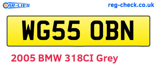 WG55OBN are the vehicle registration plates.