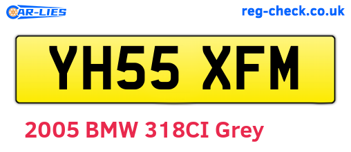 YH55XFM are the vehicle registration plates.