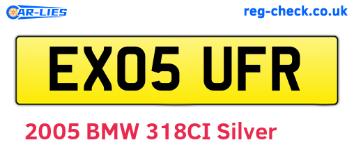 EX05UFR are the vehicle registration plates.