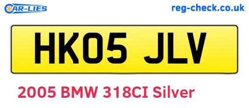 HK05JLV are the vehicle registration plates.