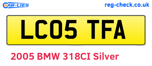 LC05TFA are the vehicle registration plates.