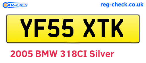 YF55XTK are the vehicle registration plates.