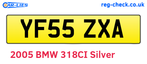 YF55ZXA are the vehicle registration plates.