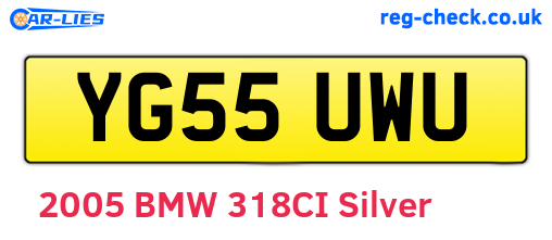 YG55UWU are the vehicle registration plates.