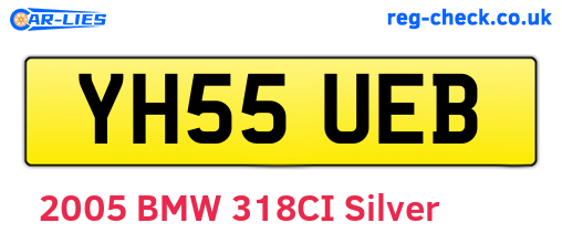 YH55UEB are the vehicle registration plates.