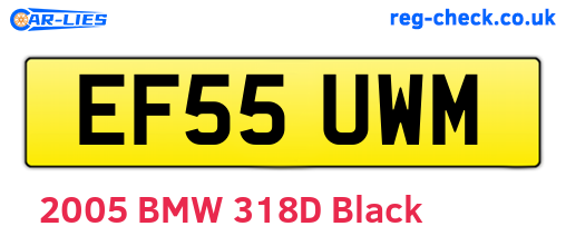 EF55UWM are the vehicle registration plates.
