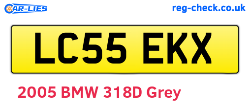 LC55EKX are the vehicle registration plates.
