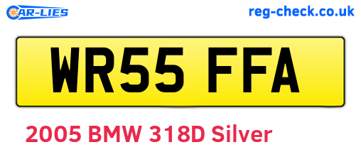 WR55FFA are the vehicle registration plates.