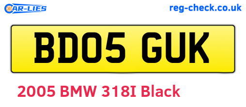 BD05GUK are the vehicle registration plates.