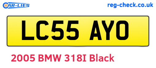 LC55AYO are the vehicle registration plates.