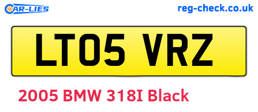 LT05VRZ are the vehicle registration plates.