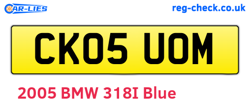 CK05UOM are the vehicle registration plates.