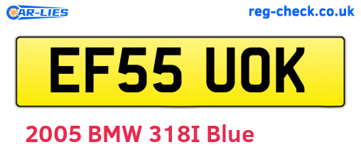 EF55UOK are the vehicle registration plates.