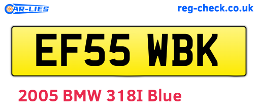 EF55WBK are the vehicle registration plates.