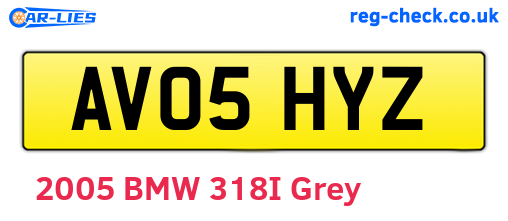 AV05HYZ are the vehicle registration plates.