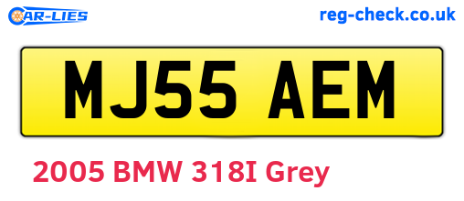 MJ55AEM are the vehicle registration plates.