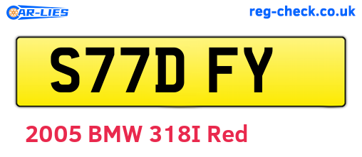 S77DFY are the vehicle registration plates.