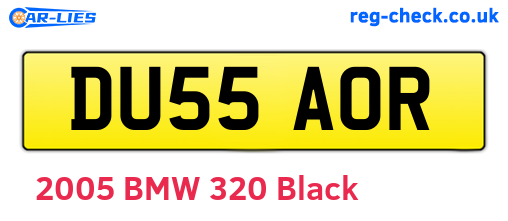 DU55AOR are the vehicle registration plates.