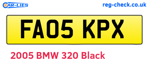 FA05KPX are the vehicle registration plates.