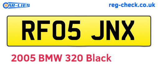 RF05JNX are the vehicle registration plates.