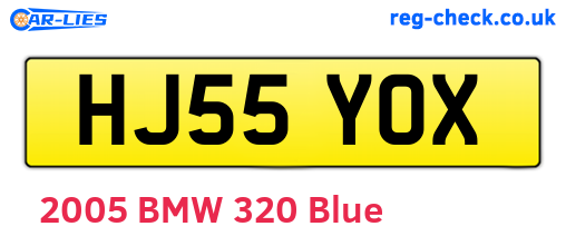 HJ55YOX are the vehicle registration plates.