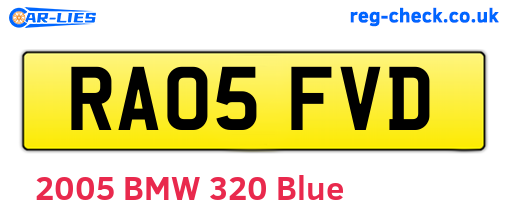 RA05FVD are the vehicle registration plates.