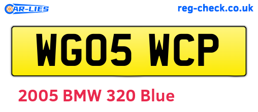 WG05WCP are the vehicle registration plates.