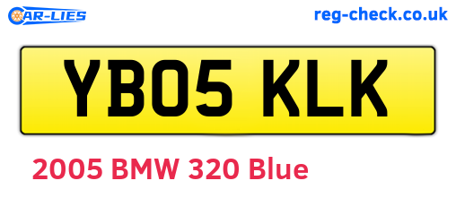 YB05KLK are the vehicle registration plates.