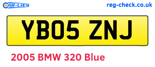 YB05ZNJ are the vehicle registration plates.