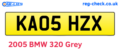KA05HZX are the vehicle registration plates.