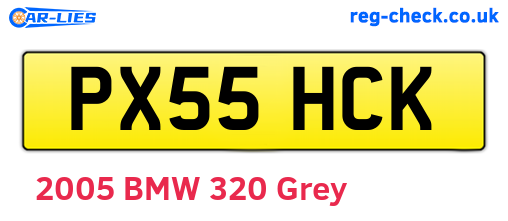 PX55HCK are the vehicle registration plates.