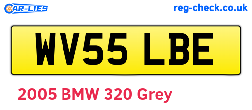WV55LBE are the vehicle registration plates.